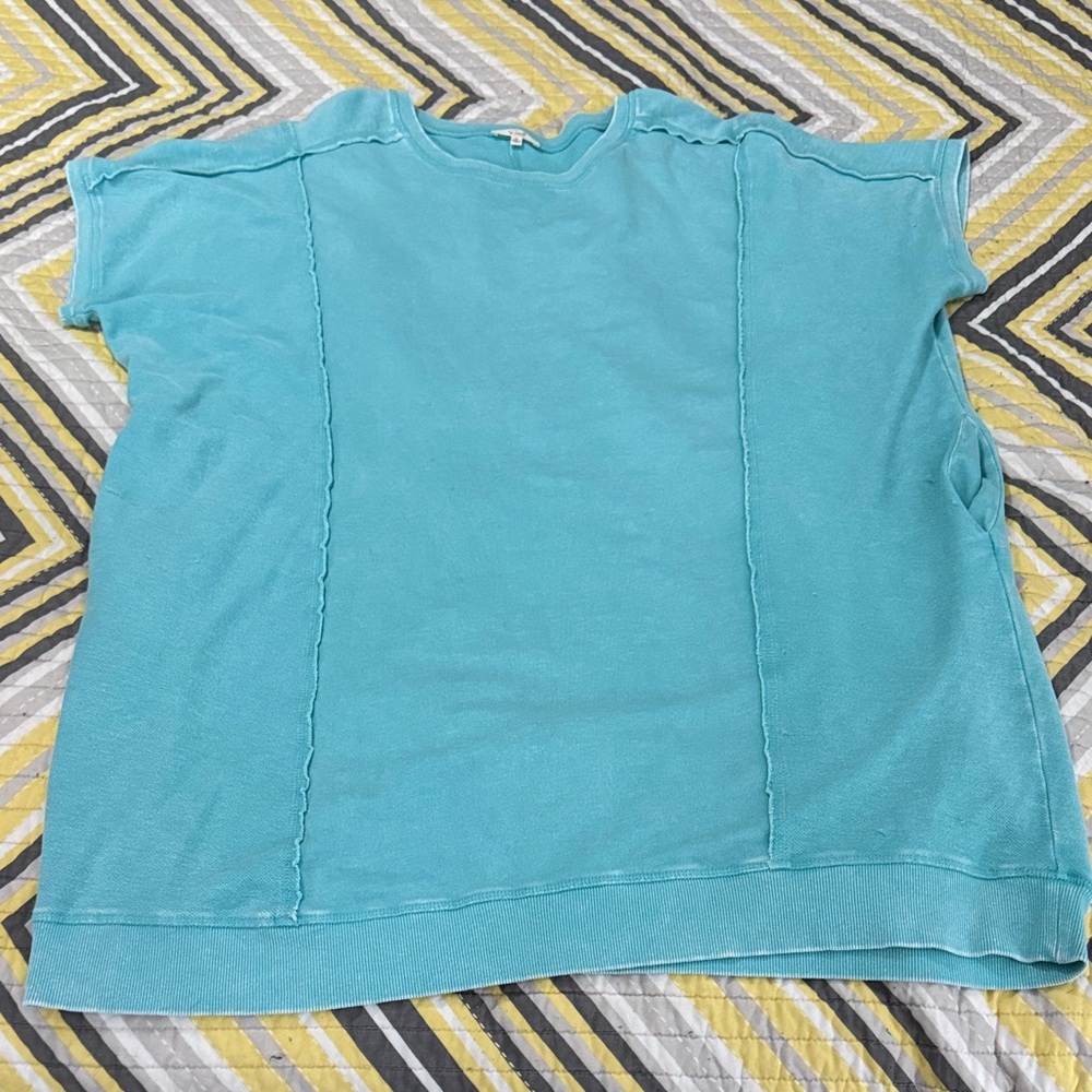 Easel Turquoise Knit Top